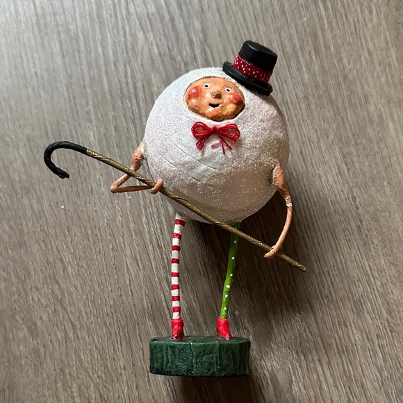 Whimsical Lori C. Mitchell Holiday Snowman with Red and Green Stripes - Picture 11 of 13